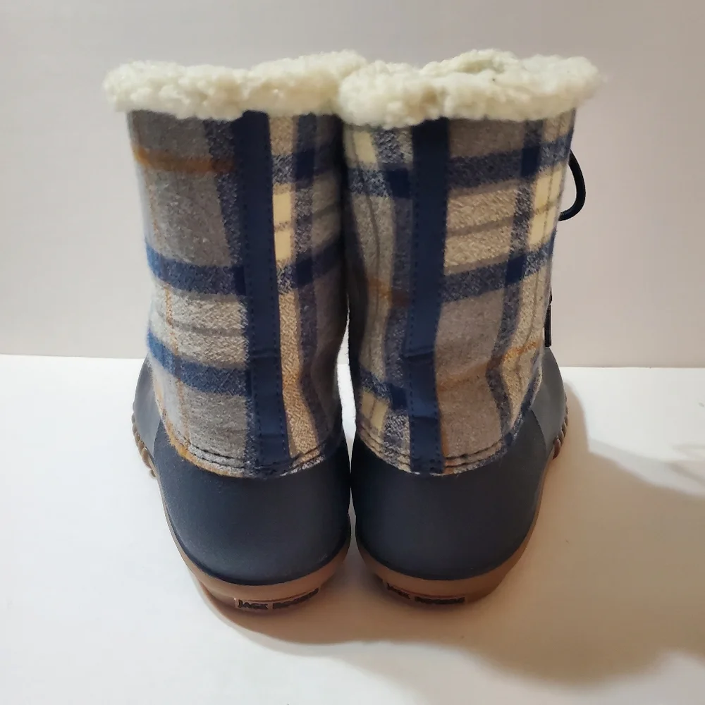 Jack Rogers Haley Plaid High Top Duck Boots Size 11 Tartan